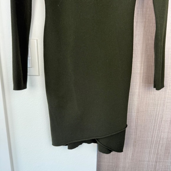 A.L.C Green Lara Ribbed Sweater Mini‎ Dress - Picture 6 of 12